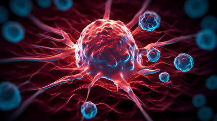 Cell background, virus cells, medical research background