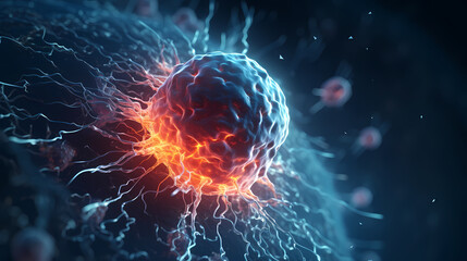 Cell background, virus cells, medical research background