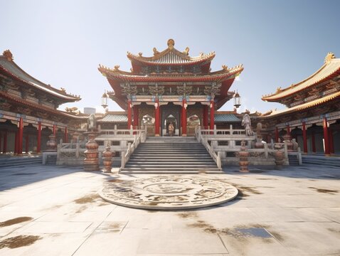 Ancient Chinese culture architecture special temple  Image