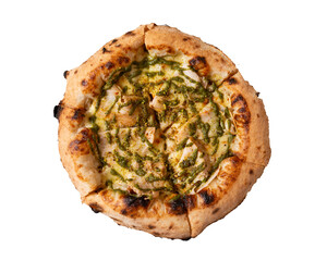 pizza with pesto and chicken