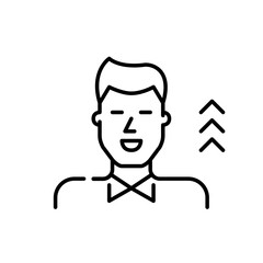 Job candidate developing new skills. Work promotion. Pixel perfect, editable stroke icon