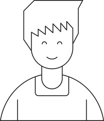 Boy Character Thin Line Icon