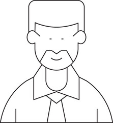 Obraz premium Office Worker Character Thin Line Icon 