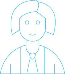 Woman Character Thin Line Icon
