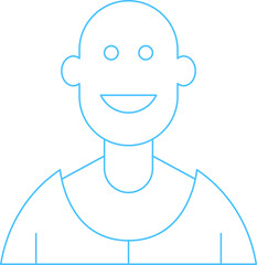 Obraz na płótnie Canvas Bald Man Character Thin Line Icon