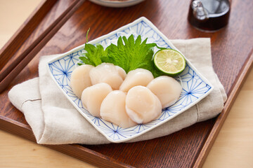 帆立の刺身