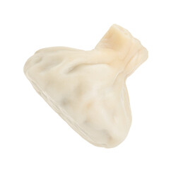 One tasty khinkali (dumpling) isolated on white. Georgian cuisine