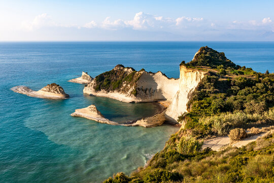 Greece, Ionian Islands, View of Cape Drastisin summer