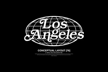 Streetwear design los angeles aesthetic typography quotes graphic tee vector templates