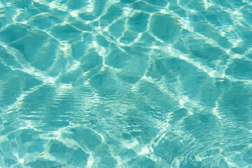 Waves on the surface of the water.	