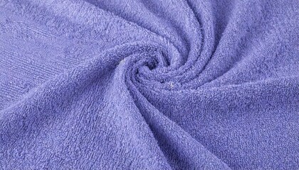 crumpled fabric texture of towel close up in trendy tone of very peri 17 3938 color of the year 2022