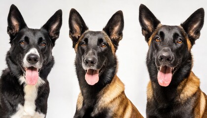 set of black and white dogs a belgian malinois print