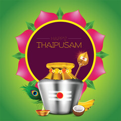 Happy Thaipusam or Thaipoosam festival celebrated by the Tamil community in India and by the Tamil diaspora worldwide