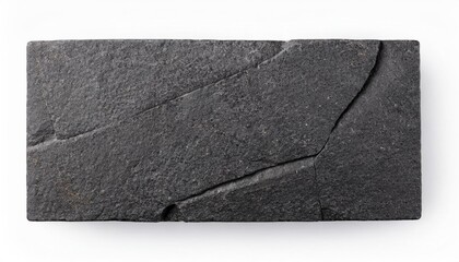 top view of basalt block isolated on white