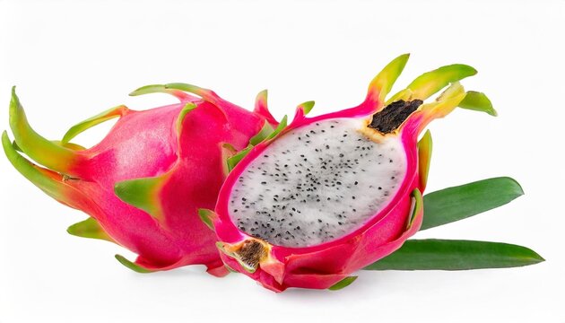 pitaya or dragon fruit isolated on the white background