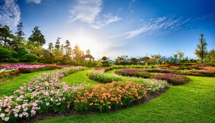 landscaped flower garden
