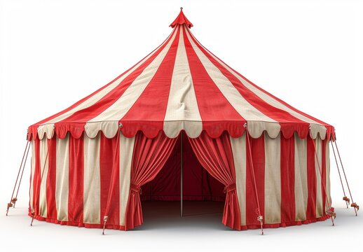Circus tent isolated on white background. 