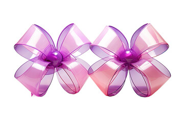 Satin bows for present isolated on PNG Background. Generative Ai.