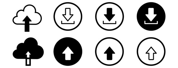 Download flat vector icon. install symbol. Download icon. Upload button. Load symbol. Modern, simple flat vector illustration