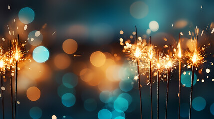 Beautiful fireworks background at night for holiday decoration