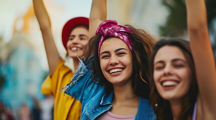 Fototapeta premium Photo of beautiful women for International Woman's day, 8th March wallpaper background, poster card