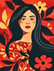 International Woman's day, 8th March wallpaper background, poster card illustration, beautiful women art