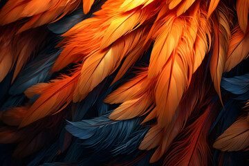 Fototapeta premium A close-up of some beautiful orange feathers