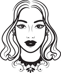 Woman profile line icon. Face, cosmetology, beautician. Beauty care concept. Can be used for topics like beauty salon, dermatology, aesthetic procedure