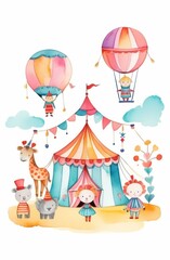 circus clown on a carousel