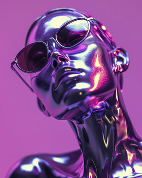 Abstract portrait of the woman in sunglasses. Passion and valentine concept.