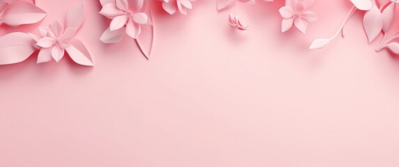 Fototapeta na wymiar pink flower frame on white background roses.