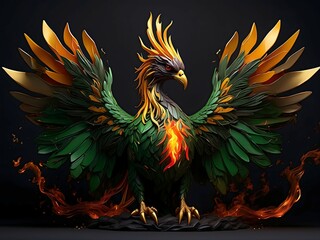 Obraz premium a phoenic bird with wings of fire