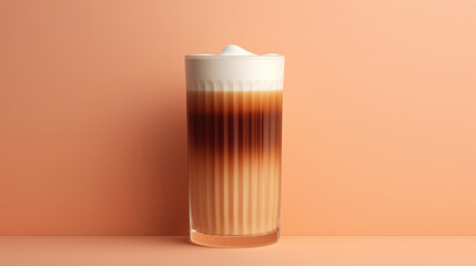 A glass of Nitro Cold Brew made in paper cut craft - obrazy, fototapety, plakaty