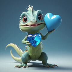 Iguana's Tender Heart in Chris LaBrooy's 3D Render AI GENERATED