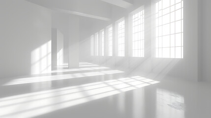 white room sunlight reflections, in the style of minimalist graphic designer, light-filled