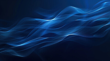 abstract horizontal image of blue waves of smoke background AI generated