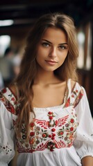Bulgaria as beautiful 28 years old girl, candid photography generative ai