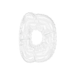 3d illustration transparent glass letter D