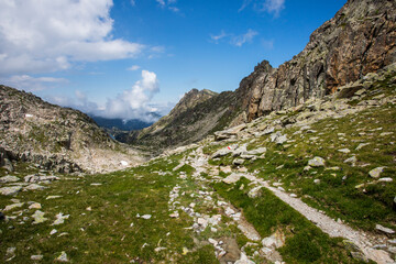 Summer landscape in Aiguestortes and Sant Maurici National Park, Spain