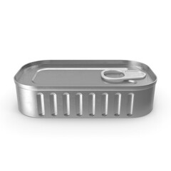3D Rendering Empty Tin Can For Food, Tin Can Isolated, Storage Template Mockup, Metal Tin Can Mock-up For Advertising