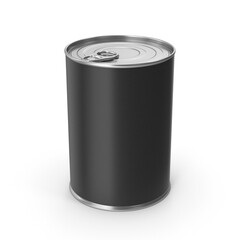 Empty open tin can Ribbed metal tin can, 3D rendering of canned food. Ready for your design. Product packing, open tin can isolated on white background.