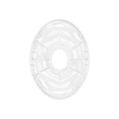 3d illustration transparent glass number 0