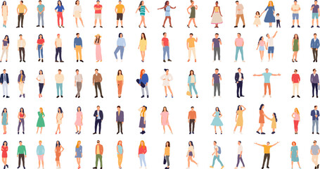set of people in flat style, vector