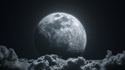 Fototapeta na wymiar beautiful moon in the clear sky