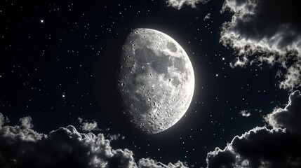 Obraz na płótnie Canvas beautiful moon in the clear sky