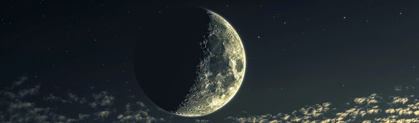 beautiful moon in the clear sky