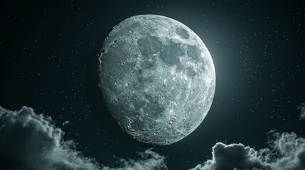 beautiful moon in the clear sky