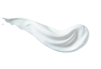 Rolgordijnen a white drop of cream over a transparent background © olegganko