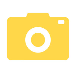シンプルな黄色のカメラアイコン	
