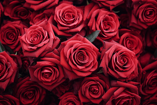 close up photo of some red roses symbol of love on Valentine's Day